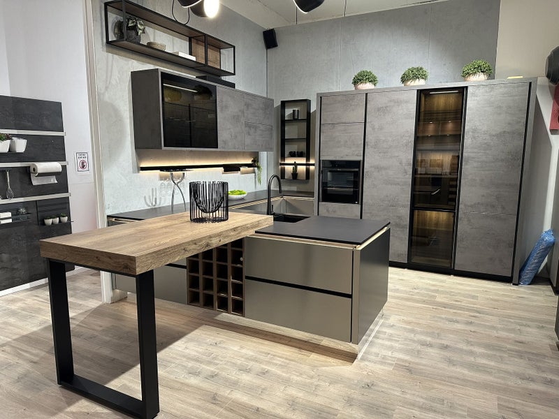 Nobilia Display Kitchen - Inox & Black Concrete - Made In Germany Carousel 1