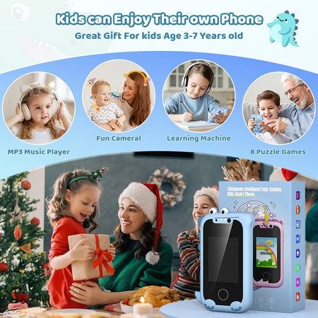 Kid Smart Phone, Christmas Birthday Gifts for 4 to 9 Year Old, Blue Carousel 5