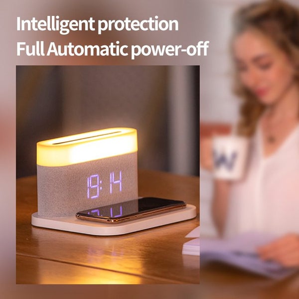 Alarm Clock Mobile Phone Wireless Charger 15W Night Light Carousel 2