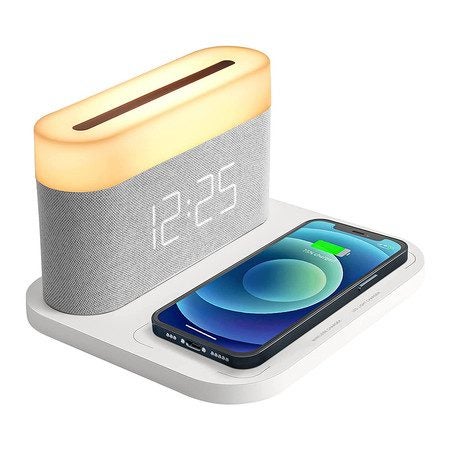 Alarm Clock Mobile Phone Wireless Charger 15W Night Light Carousel 1