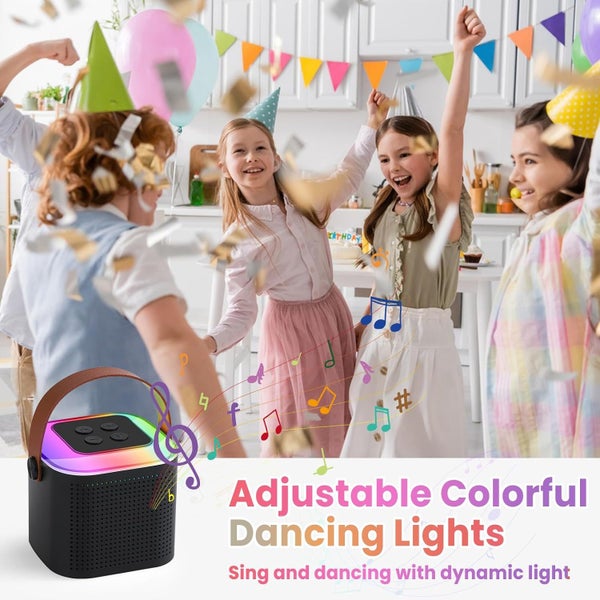 Karaoke Machine for Kids with 2 Wireless Mics, Gifts Toys for Girls Boys, Black Carousel 2