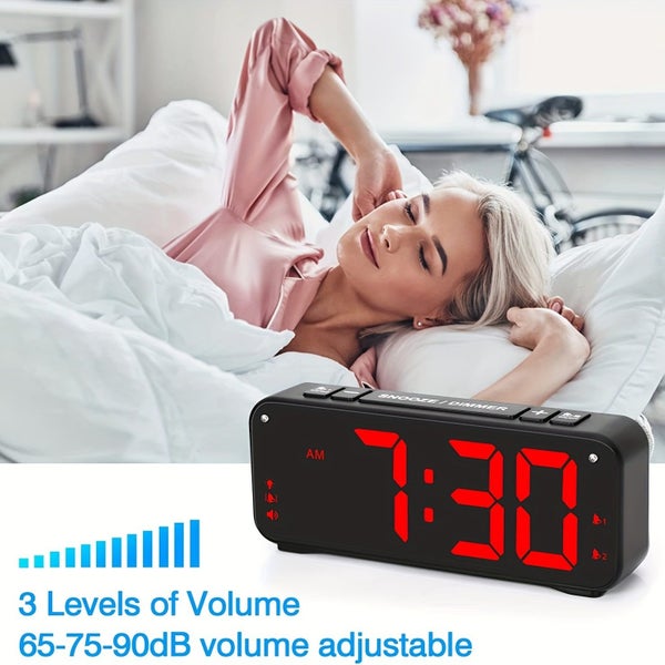 Large Digital Alarm Clock Big Numbers for Seniors Adjustable Alarm Volume Carousel 2