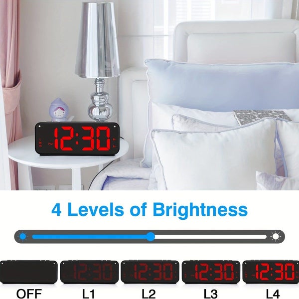 Large Digital Alarm Clock Big Numbers for Seniors Adjustable Alarm Volume Carousel 5
