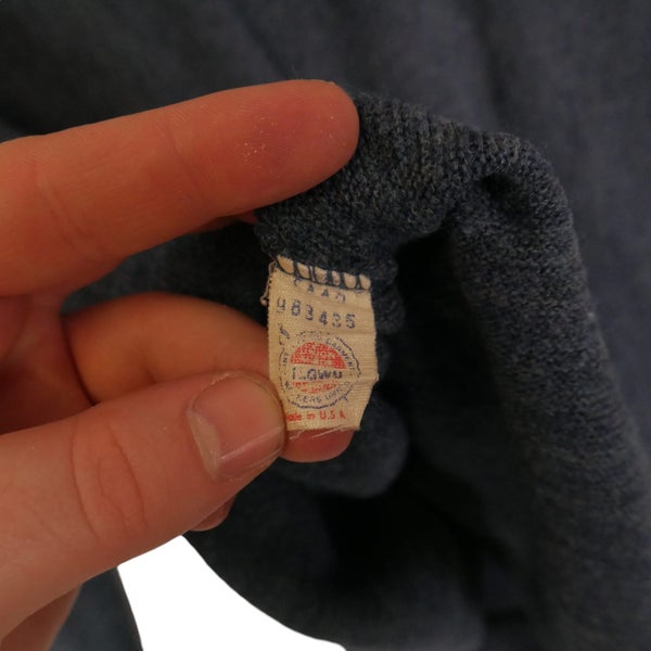 Vintage 1980s Rare Lacoste Slate Blue V Neck Knit Sweater XL Carousel 5