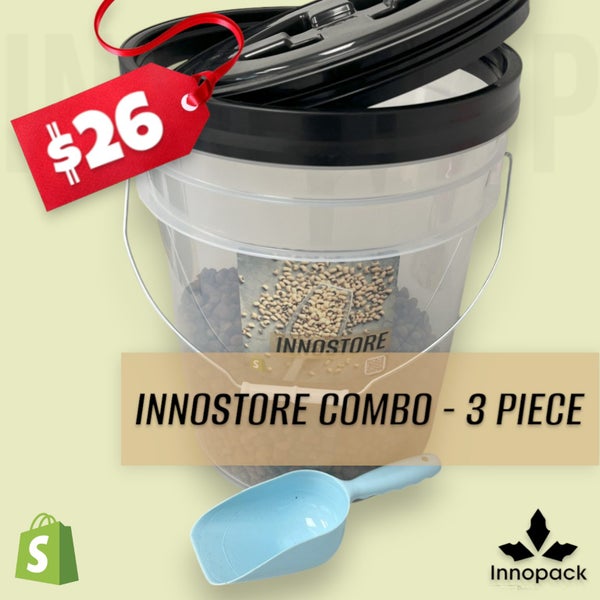 INNOSTORE 20L FOOD STORAGE PAIL & SCREW LID + 1-CUP SCOOP Carousel 1