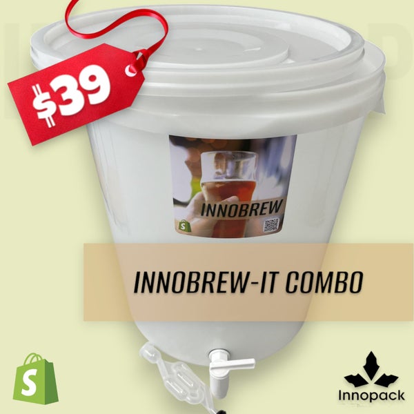 INNOBREW IT 30L FERMENTER KIT - PAIL, LID, TAP, AIRLOCK & BLACK GROMMET Carousel 1