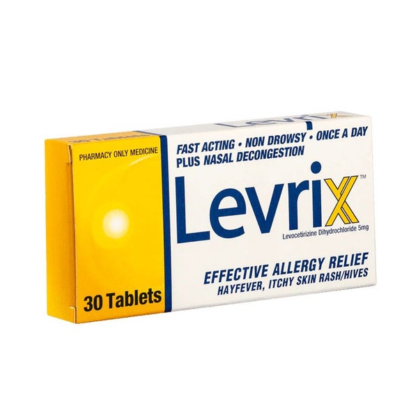 LEVRIX Effective Allergy ,Hayfever,Itchy Skin ,5mg 30 Tablets Carousel 1