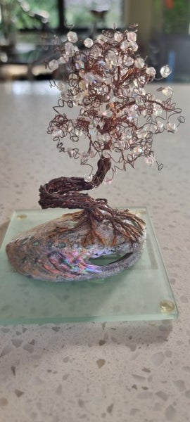 Copper Wire Tree Paua Shell art sculpture xmas gift Carousel 2