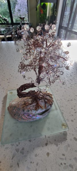 Copper Wire Tree Paua Shell art sculpture xmas gift Carousel 6