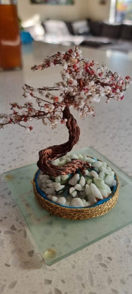 Copper Wire Cherry Tree Art Sculpture PUKEKOHE xmas gift Carousel 2