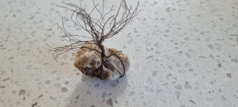 Copper wire tree art rock wind blown tree Carousel 1