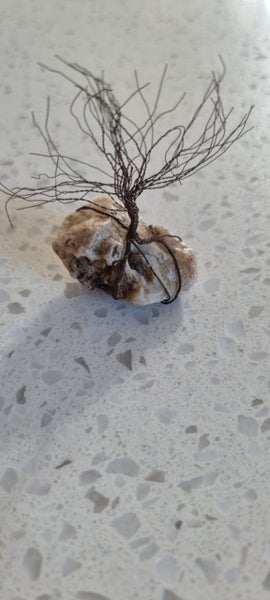 Copper wire tree art rock wind blown tree Carousel 2