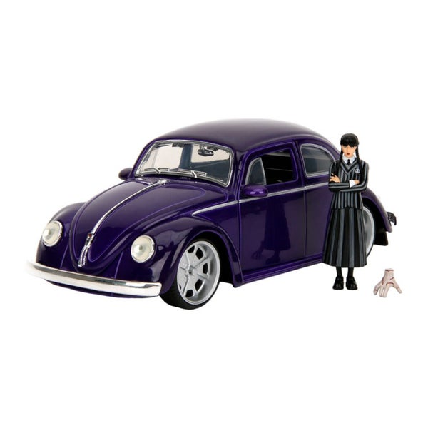 Wednesday TV VW Beetle with Wednesday 1:24 Scale Vehicle Carousel 1