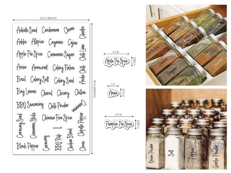 Spice Jar Label Stickers 276PCS Carousel 7