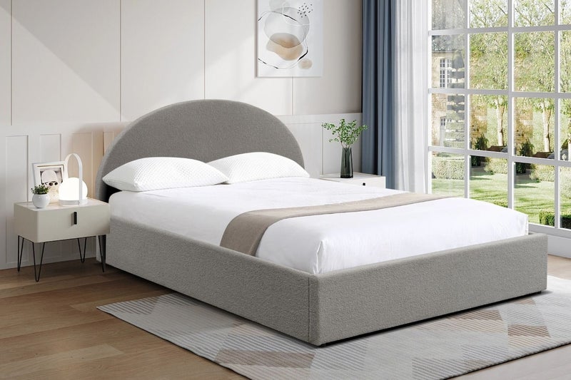 HOFFMAN Fabric Bed Frame with Gas Lift Storage (Grey) - Queen62863870452099111