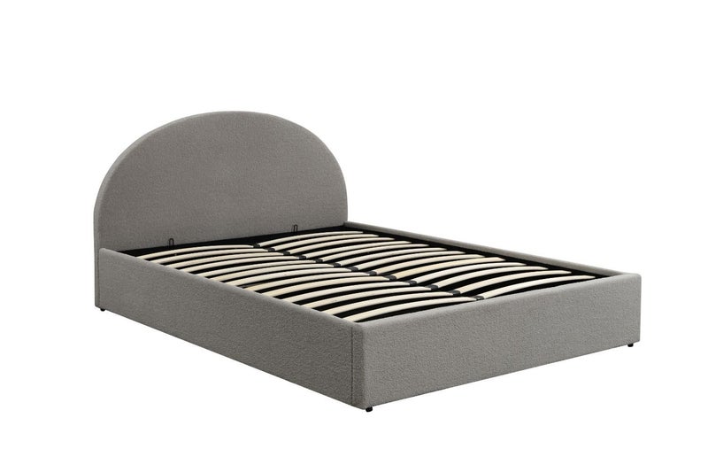 HOFFMAN Fabric Bed Frame with Gas Lift Storage (Grey) - Queen62863870452099113