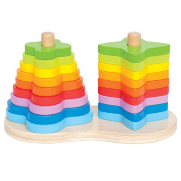 Hape: Double Rainbow Wooden Stacker Carousel 2