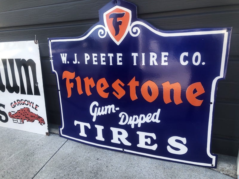 Firestone Tires Porcelain Enamel Sign Large Carousel 2
