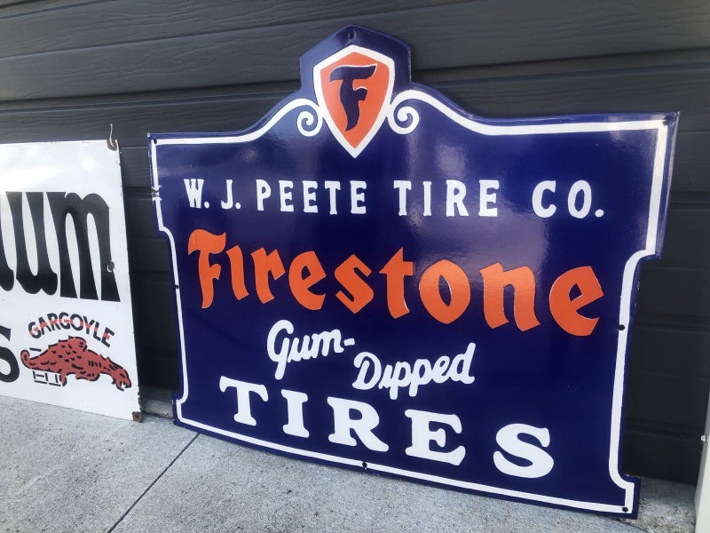 Firestone Tires Porcelain Enamel Sign Large Carousel 1
