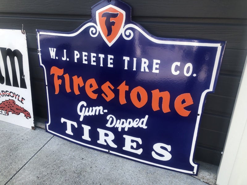 Firestone Tires Porcelain Enamel Sign Large Carousel 1