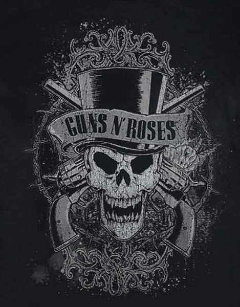 Guns N Roses T Shirt Faded Skull Band Logo Official Raglan 3/4 Sleeve Womens Carousel 2