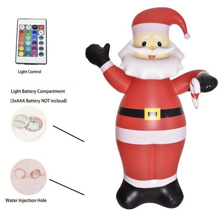 2m Inflatable Santa Claus LED Christmas Decoration Carousel 8