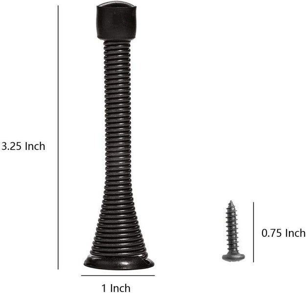 Black Rubber Bumper Flexible Base Spring Door Stop Stopper With Mounting Screw Carousel 2