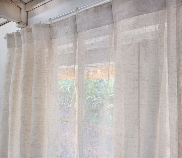 Box Pleat Sheer Curtain 1m wide x 2.2m drop Carousel 1