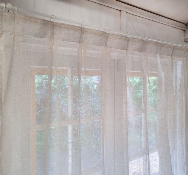 Box Pleat Sheer Curtain 1m wide x 2.1m drop Carousel 1