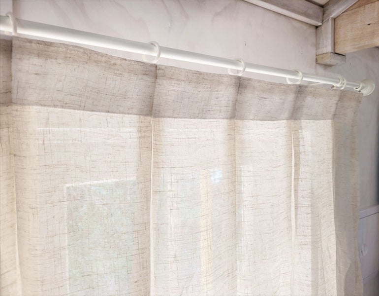 Box Pleat Sheer Curtain 1m wide x 2.4m drop Carousel 1