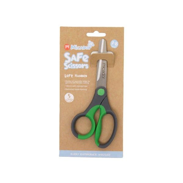 Micador Jr. Shield Left Handed Safe Scissors 130mm (Green) Carousel 1