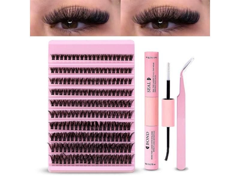 DIY Eyelash Extension Kit 200pcs Individual Lashes Cluster 40D60D 8-16mm Mix Carousel 2