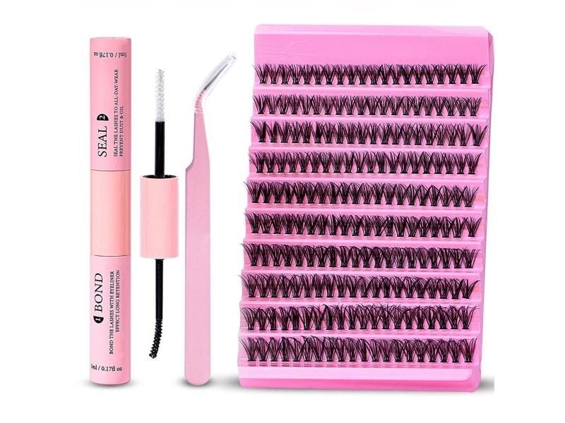 DIY Eyelash Extension Kit 200pcs Individual Lashes Cluster 40D60D 8-16mm Mix Carousel 1