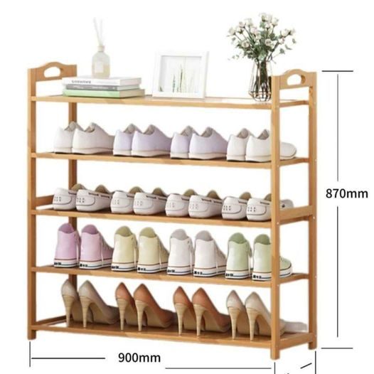Bamboo dust-proof multi-layer simple storage cabinet multi-storage shoe rack Carousel 1