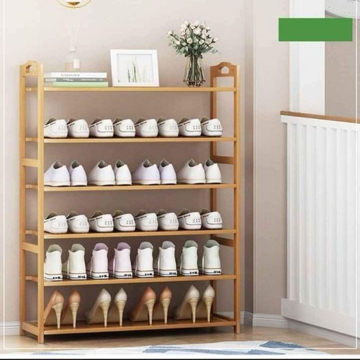 Bamboo dust-proof multi-layer simple storage cabinet multi-storage shoe rack Carousel 2