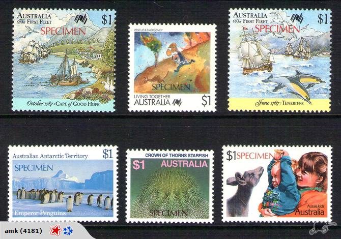 Australia - SPECIMEN - 1988 Specimen Set (6) - UHM - S6 Carousel 1