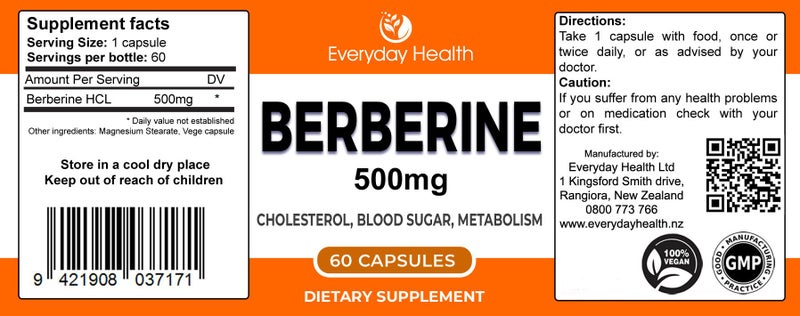 Berberine 60x 500mg - Blood Sugar / Metabolism / Cholestrol64528343497858111