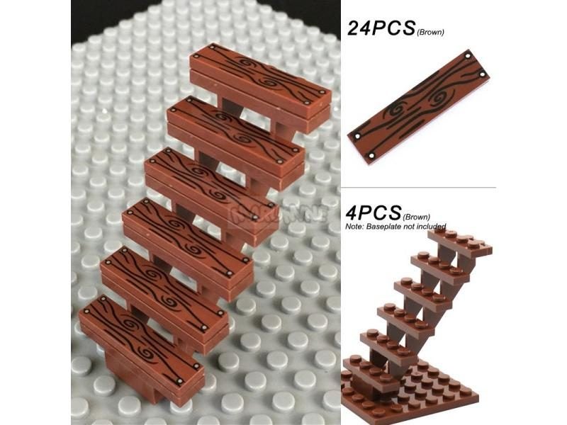 Marumine 10PC Staircase MOC Bricks 7x4x6 House Stairs Straight Open 30134 Steps Carousel 1