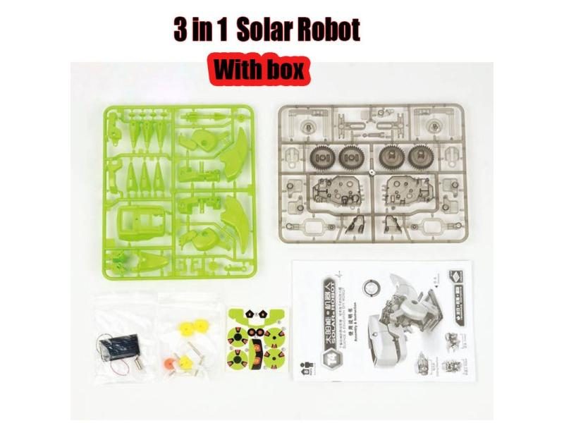 Solar Robot Toy Kit 3 In 1 Building Games Dinosaur Tyrannosaurus Rex Beetle Carousel 1