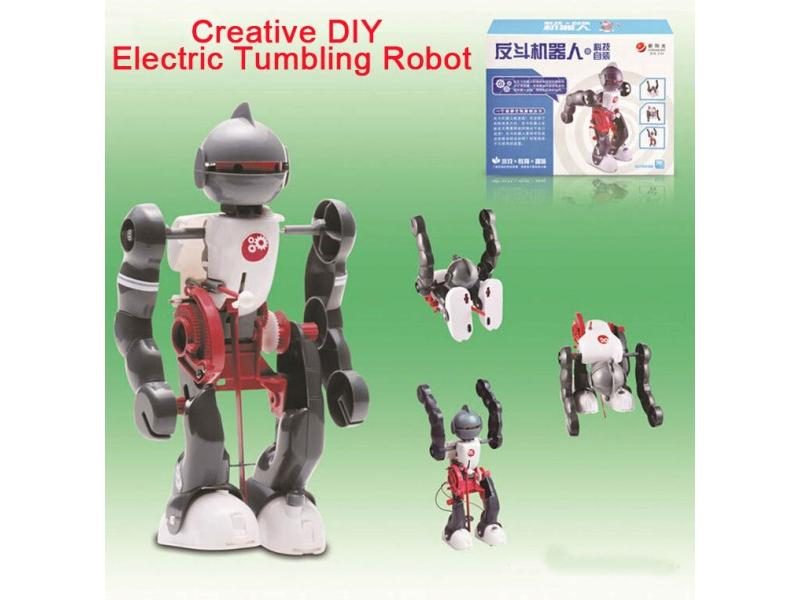 DIY Tumbling Robot Electric Experiment Toys Children's Game Learn Educational Carousel 1