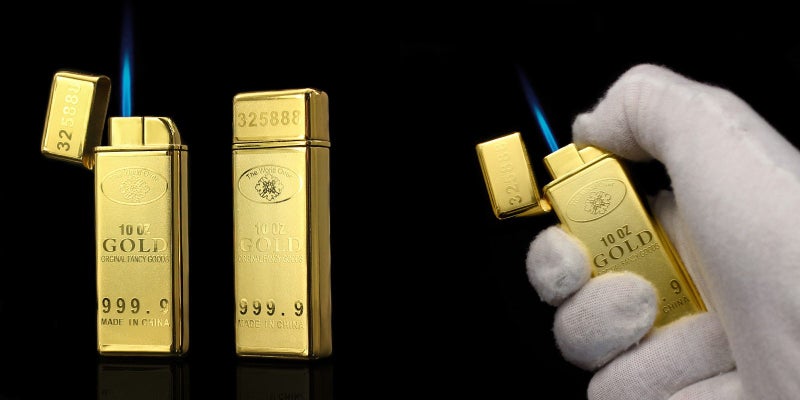 Bd813-1 Gold Block Windproof Jet Lighter Carousel 1
