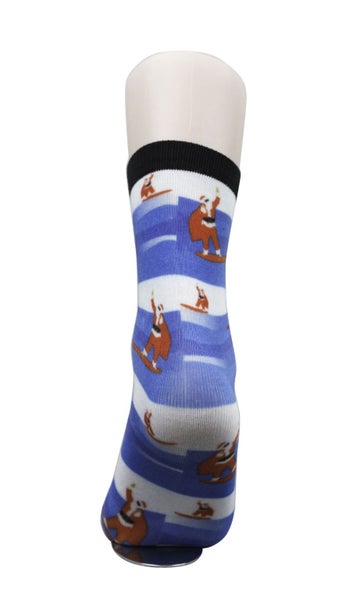 Xmas Sell -Kiwi Featured Gift Socks - Surfing Santa Carousel 7