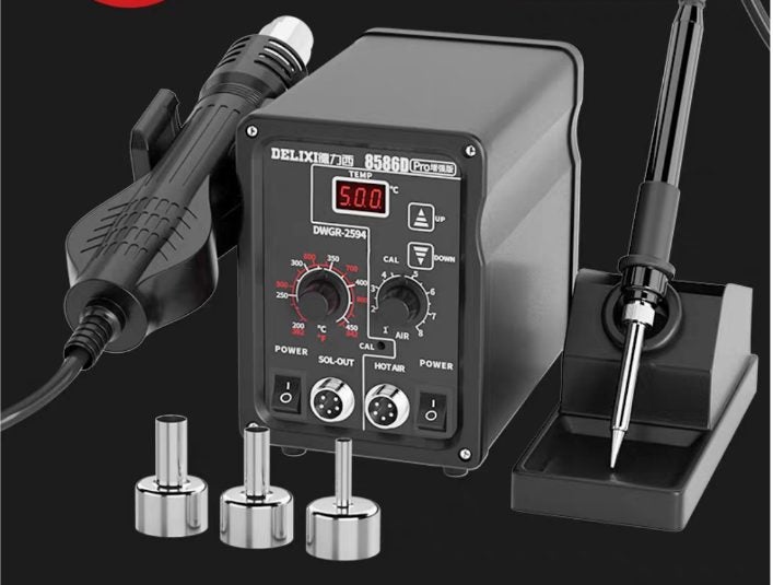 Delixi 8786D Pro Two-in-one Hot Air Gun Welding Station Carousel 1