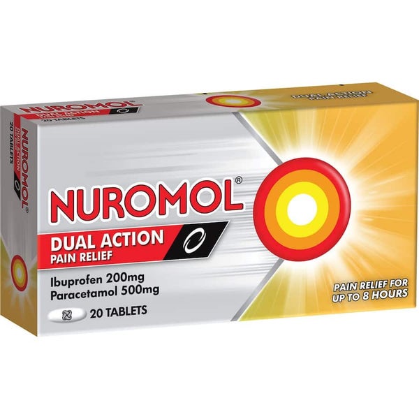 Nuromol Dual Action Ibuprofen & Paracetamol Strong Pain Relief Tablets 20pack Carousel 1