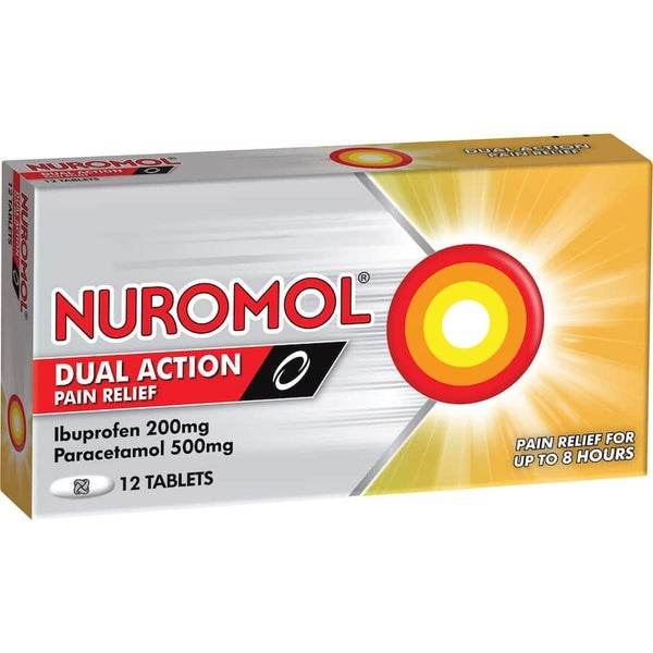 Nuromol Dual Action Ibuprofen & Paracetamol Strong Pain Relief Tablets 12pack Carousel 1