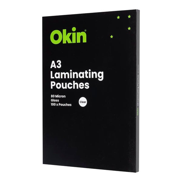 Okin Laminating Pouches A3 Gloss 80mic Pack 100 Carousel 1