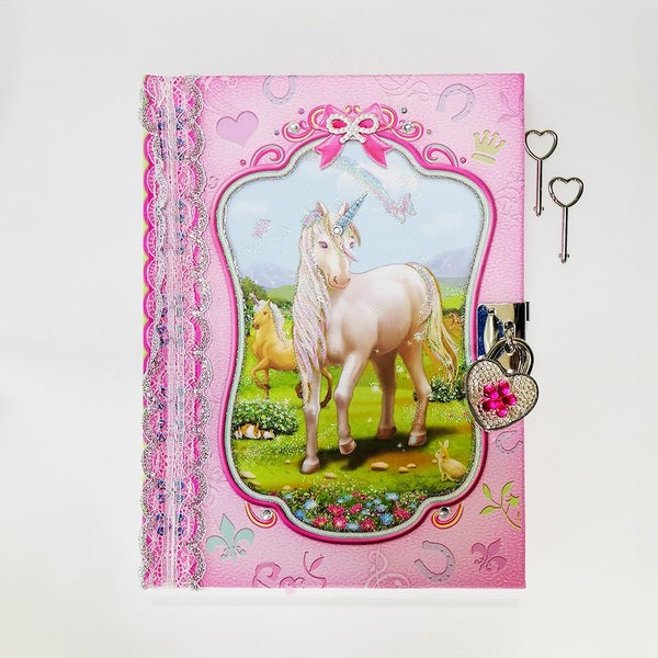 Kids 'Unicorn' Lockable Diary Carousel 1