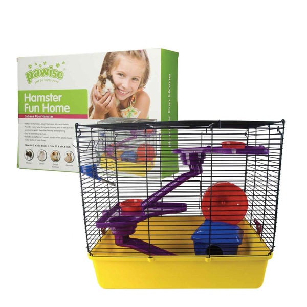 Hamster Fun Home Large Mouse Cage 40.5x30x37cm Pet Mice Rat Play House Enclosure Carousel 2