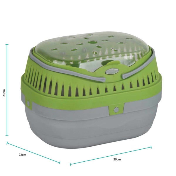 Small Pet Carrier Green Plastic Guinea Pig Mouse Hamster Rat Animal Travel Cage Carousel 1