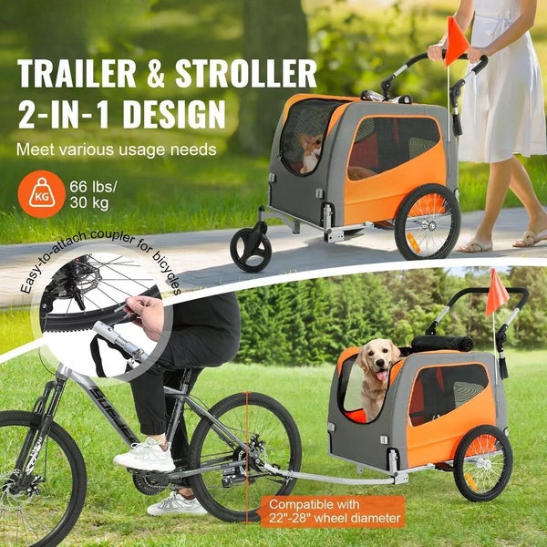 Pet Bicycle Trailer & Stroller Dog Cat Bike Carrier 30 kg Water Resistant Carousel 2